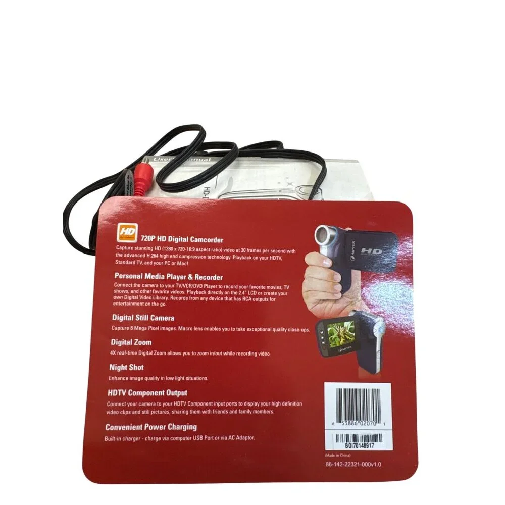 Aiptek A-HD 720P Digital Camcorder Advanced H.264 SKU 8240